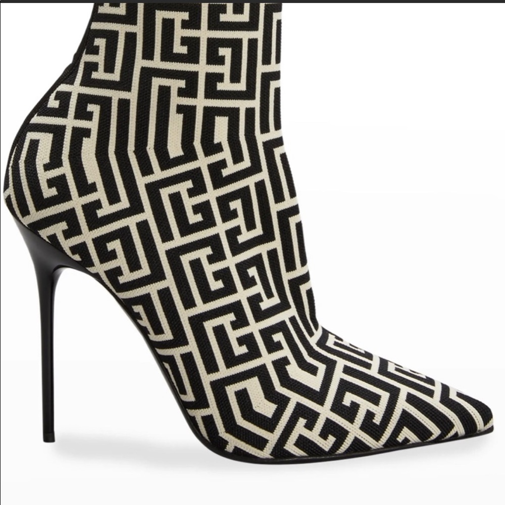 BALMAIN Monogram Sock Booties